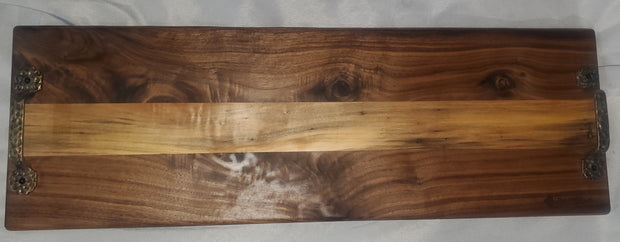 Handled Walnut and Maple Tray 0571