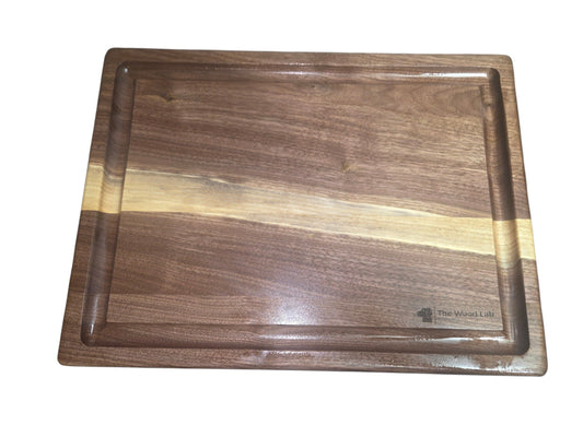 Medium Walnut Bookmatched Juice Groove Cutting Board #2629