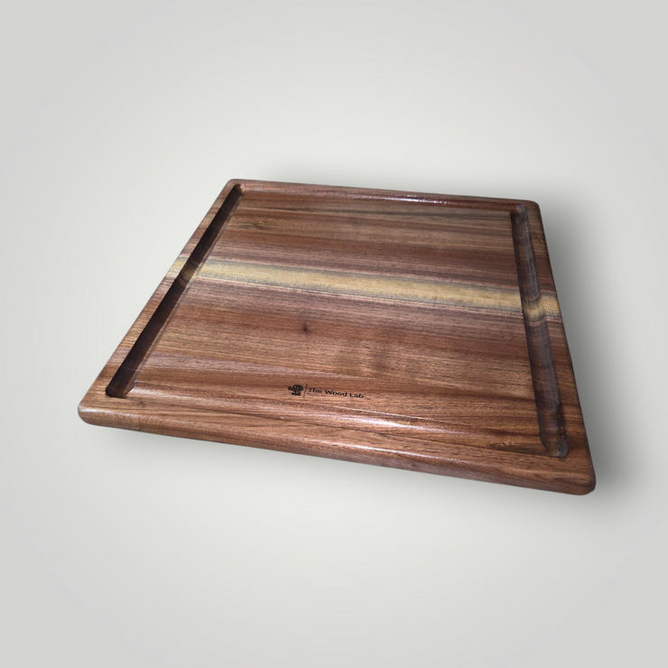 Square Walnut Bookmatched Juice Groove Cutting Board 1834X