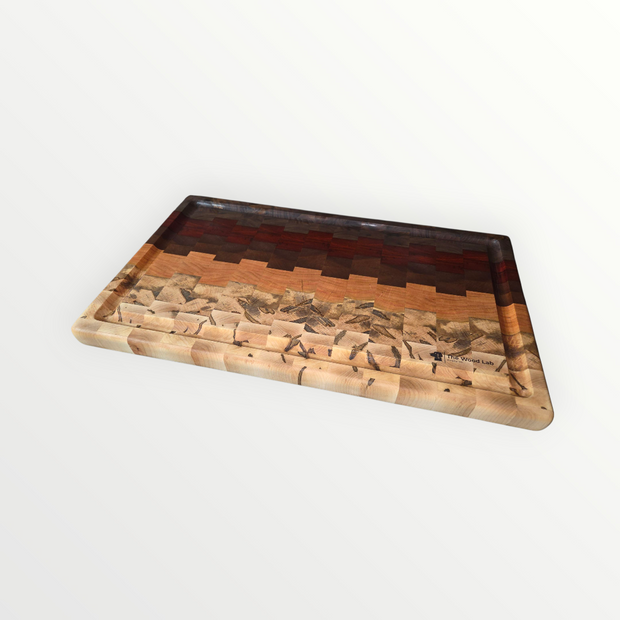 Gradient Endgrain Juice Groove Cutting Board 1750
