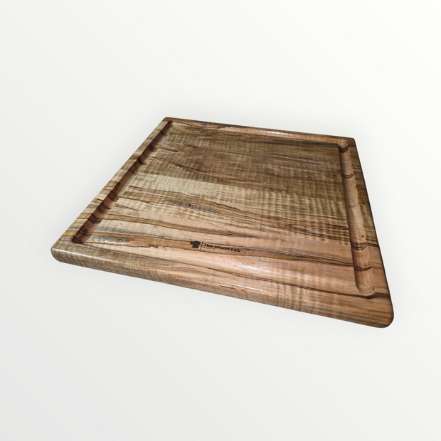 16" Square Curly Maple 🍁 Juice Groove Cutting Board 1737