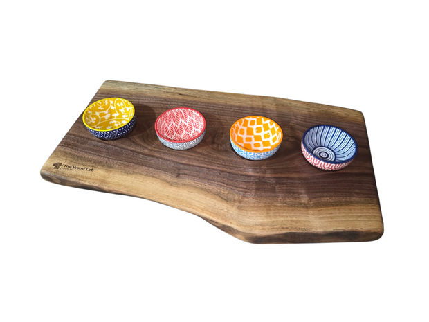 Live Edge Bowled Walnut Board 1291