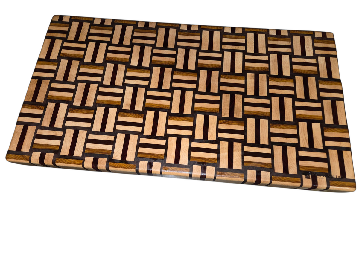 Multi Specie Basket Weave Endgrain Cutting Board #2254